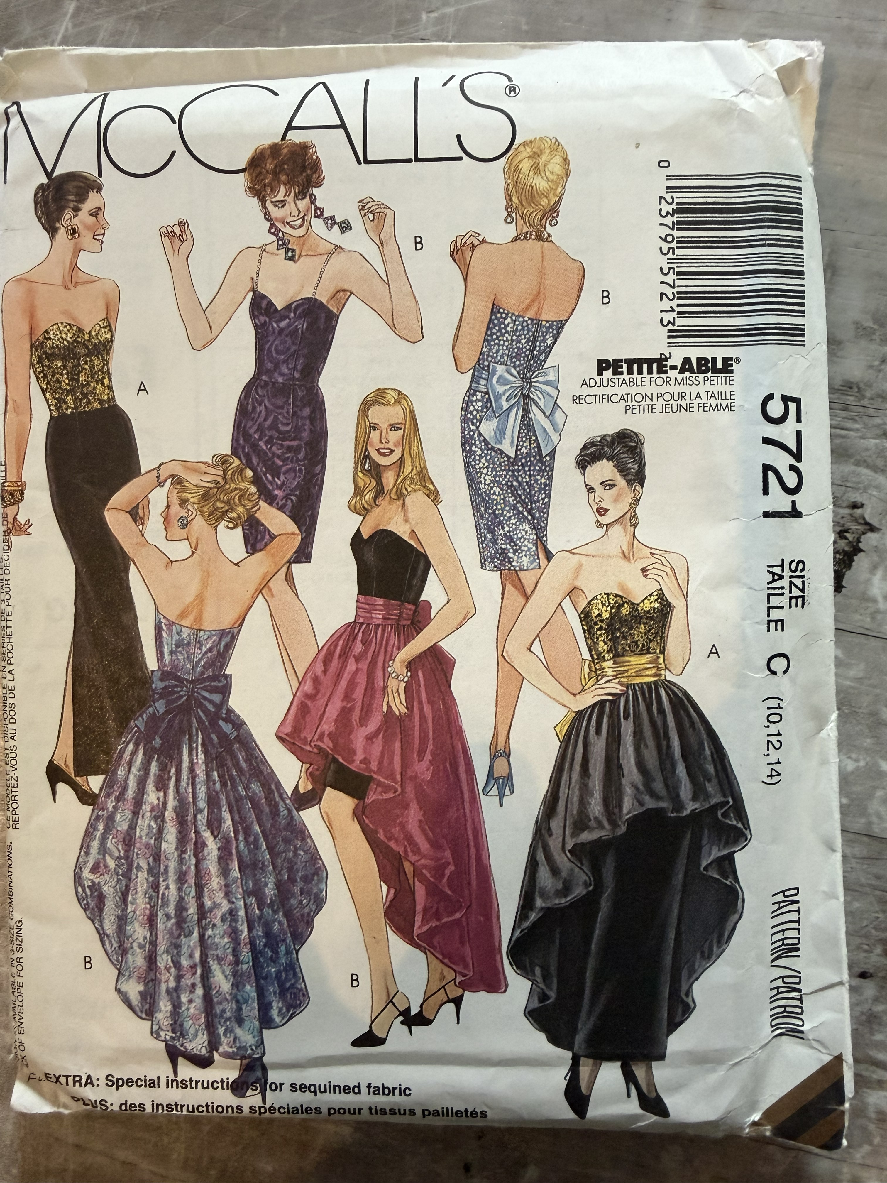 McCall's 5721 Evening Gowns pattern